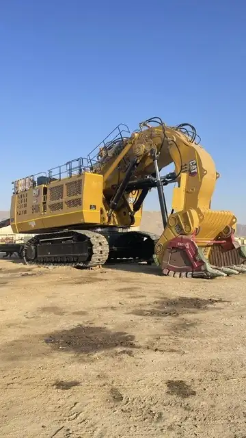 Excavator parked on an open site